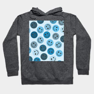 Blue Happy Faces Hoodie